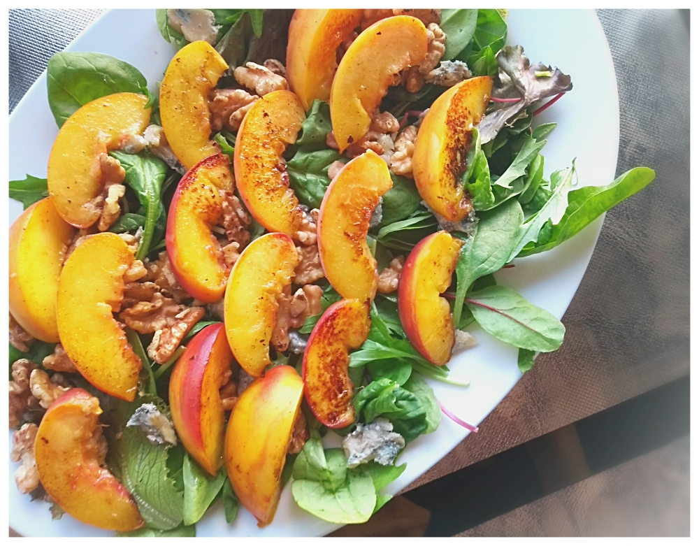Peach and Blue Cheese Salad_a little bit of soy